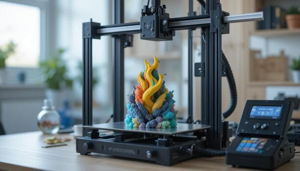 Impresora 3D creando una pieza decorativa para Que Bonita Vela