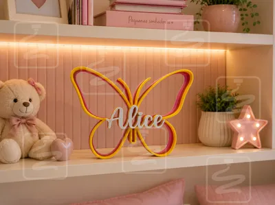 Decoración personalizada con nombre impresa en 3D